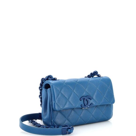 Chanel My Everything Flap Bag Quilted Caviar Small Blue - Picture 2 of 8